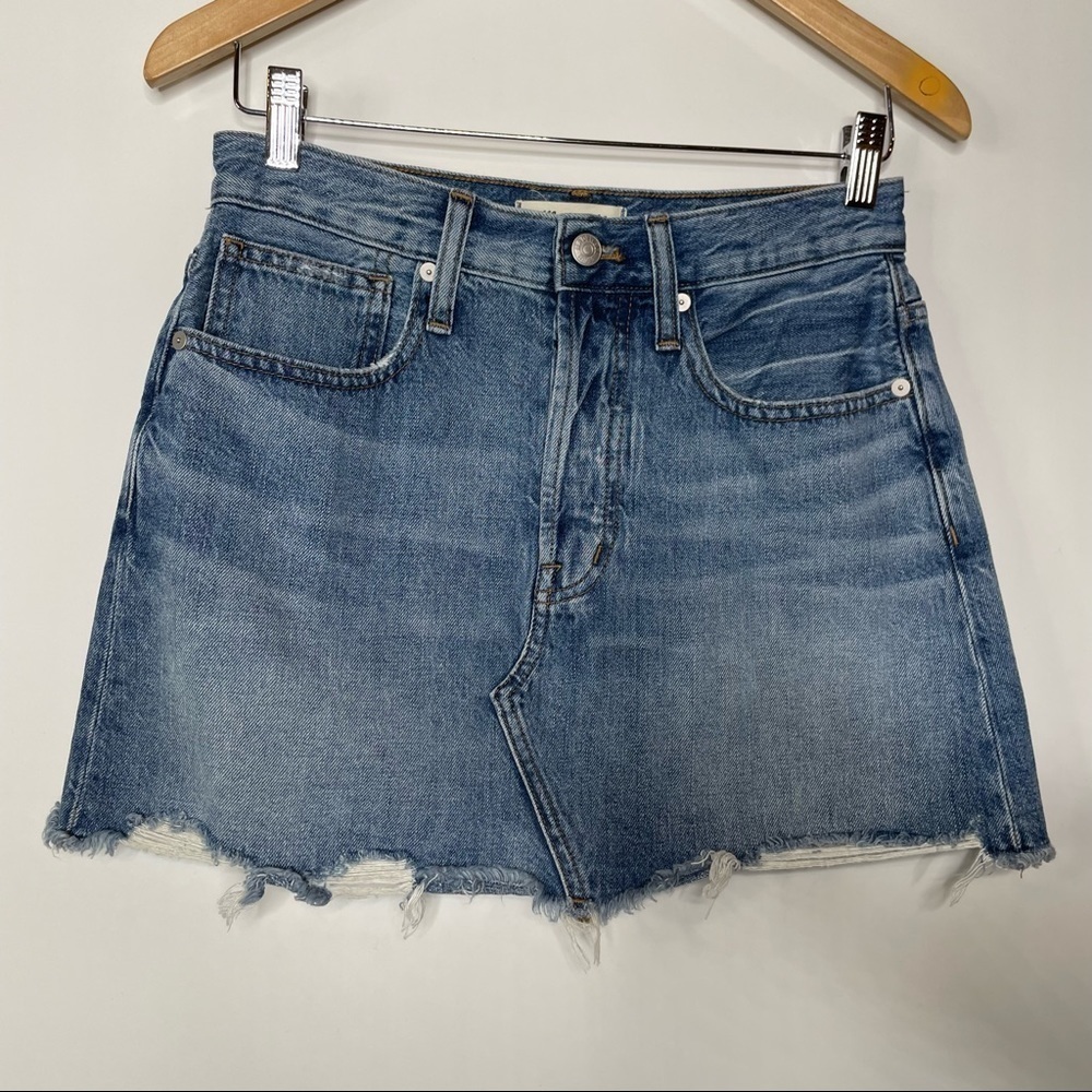 Madewell Rigid Denim Relaxed Mini Skirt in Rosehill‎ Wash Size 25 - Picture 4 of 9